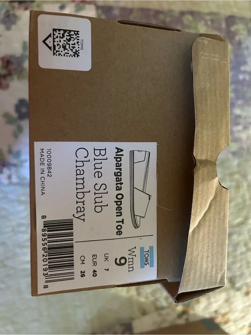 TOMS Light Blue Denim Peep Toe Espadrilles